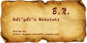 Bögös Nikolett névjegykártya