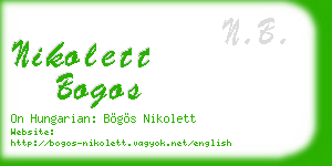 nikolett bogos business card