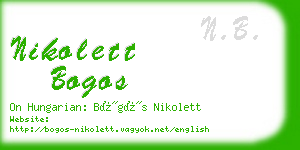 nikolett bogos business card